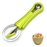 Melonskopa Set Multifunktionell Rostfri Fruktscoop Fröborttagare Vattenmelonskärare L(for 6.5-9kg)
