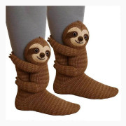 3D Golvstrumpor Sengångare Panda Roliga Strumpor Stickade Nya Djurstrumpor Julklappar brun A