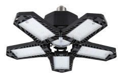 137LED Garagelampa med 5 Blad 80W E27/E26 Deformerbar Justerbar Gruvlampa 85-265V Svart