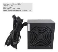 PC Nätaggregat 500W Tyst Stationär Dator Delar ATX 24‑Pi