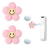 Magnetisk fjärrkontrollhållare, väggklistermärken för fjärrkontroller, för enkel organisering av hem, kontor och skolmaterial (2-pack, rosa Flo