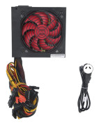 PC-strömförsörjning 600W stationära datordelar röd fläkt ATX 24-PIN 14cm justerbar 115/230VAU-kontakt