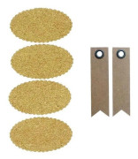 4 ovala korkstickers + 20 kraft Fanionetiketter brun