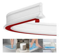 2m Self-Adhesive Shower Strip, 4cm High Waterproof Rubber Strip for Bathroom and Kitchen, Shower Threshold / Water Barrier