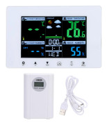 Meteorologisk klocka Färg LCD-display Digital vädertermometer med atomur för garage