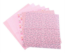 7 st Bomullstyg DIY Assorterade Rutor Förklippta Sängkläder Kvartspaket Rosa 25*25cm