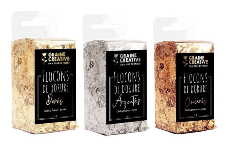 Guld/ Silver/ Koppar flakes
