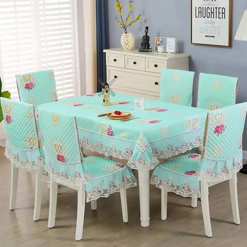 Spets Stolrygg Skrivbords- och Stolsöverdrag Hem Rektangulig Bordsduk Konst Bordsduk Matsalsstol Integrerad Kudde 130x150cm 1pcs