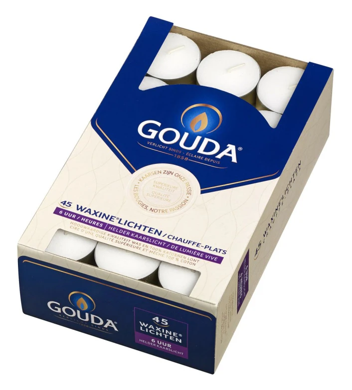 Gouda Theelichten 45 Stuks Wit