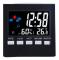 Practical weather station with alarm clock, black