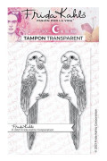 2 genomskinliga tamponer - Parakiter - 9,5 x 6,5 cm