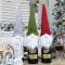 Lagervara Jul Tomte Champagneflaskor Omslag Ärm Väska Gåva Middagsfest Dekor (FMY) Grå