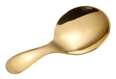 Söt 304 Rostfritt Stål Kort Handtag Rund Huvud Sked Baby Glass Dessertsked Kreativ Mini Tesked Kökstillbehör (FMY) Guld
