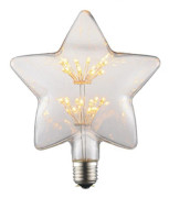 3W Stjärnformad LED Filamentlampa - 2200K Varmgul, E26/E27 Sockel