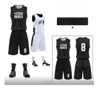Dubbelsidig Baskettröja Kostym för Män Nätmaterial Andningsbar Vändbar Tryckt Baskettröja Träning Match Laguniform 5XL