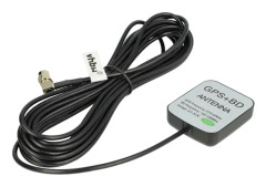 GPS-antenn kompatibel med Tele Type Satellite V2.0 Sat Nav, SMA-kontakt, magnetisk bas, 5 m kabel, svart