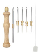 Justerbart Punch Needle Kit för mattframställning, korsstygn, garnflosskonst, julpyssel