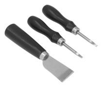 Läderknivset DIY Tillverkning Sandelträ Böjt Handtag Stål Vassa Eggar Skärkniv Kit för
