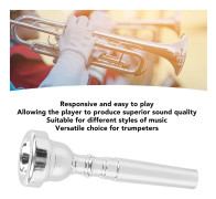 Trumpetmunstycke Metall Blåsinstrument Reservdelar Tillbehör för Trumpetare Silver 3C