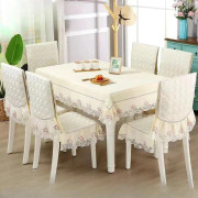 Light Luxury Wave Lace Stolsöverdrag Förtjockad Matbordsduk Kudde Europeisk stil Stor blomma Bordsduk Stolsöverdrag 150x200cm 1 pcs