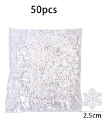 50/100 st Vita Snöflingor Juldekoration Julgransprydnader Hantverk DIY Tillbehör (FMY)