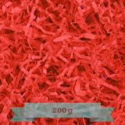 200g Krossat Strimlat Papper Rött Kraftpapper - Julförpackning - Krossad Fyllning - Presentförpackningsfyllning - Tom Fylld Korg