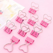 Rosa Gem, 10 st Rosa Clips Hjärta Urholkade Metall Gem Anteckningar Brev Gem Kontorsmaterial Gem, Clips