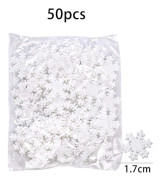 50/100 st Vita Snöflingor Juldekoration Julgransprydnader Hantverk DIY Tillbehör (FMY)