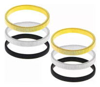 3 par anti-halk ärmhållare, ärmhållare, elastiska metallarmband för långärmade skjortor, för fixering av långa ärmar, för servitörer, kvinnor och
