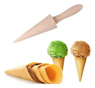 Waffle Cone Waffle Stick Waffle Roller Cone Maker in Wood Beige beige