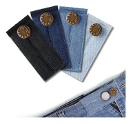 4-delars set med knappförlängare för jeans - Byxförlängare - Jeansförlängare - Graviditetsbyxförlängare - Elastiska band med knapphål