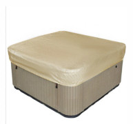 Vattentätt polyester fyrkantigt spabadskydd utomhus spaskydd fyrkantigt beige (210*210*30cm)