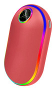 Uppladdningsbar handvärmare i ett stycke, 10000mAh USB handvärmare Power Bank Fickåteranvändbar elektrisk handvärmare med LED-display och färgljus