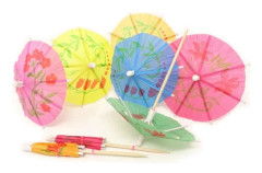 CDQ 150 st blandade färger pappersparaplyer Cocktailpinnar Cupcake Toppers för Hawaiiansk fest
