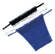 Women's Snap Lace Camisole 3-Pack Black, White, Blue