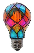 Handmålad LED-glödlampa i glas med varmvitt ljus för festligheter och heminredning-FQ-