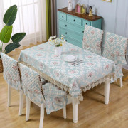Lätt Lyx Chenille Stolsöverdrag Bordsduk Matbord Hemtextil Europeiskt Hushåll Bords- och Stolsset One seat and one cushion blå