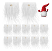 1 Set Falska Skägg och Träkulor Kit Förskurna Tomteskägg Tomtetillbehör vit 18.00X9.00X1.00CM