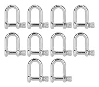 10 st U-formade Shackles i Zinklegering D-Ring Lås Bågshackle för Paracord Armband Runda Huvud