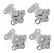 4-pack 304 Rostfritt Stål Twistlås Med Fäste Och Fjäder Butterfly Zip För Väskor