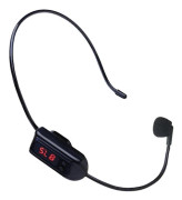 Trådlös mikrofon, huvudmonterad, hög känslighet, portabel FM-sändare, headset megafon radiomikrofon för reseledare