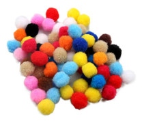 100 st Mix Storlek Mix Färg Gör-det-själv Hantverk Färgglada Mini Fluffiga Pom Poms Bollar Bröllop Heminredning