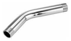 G1/2 tum 15 cm väggmonterad duschhuvudförlängning i rostfritt stål, vinklad duscharm, extra rör Silver