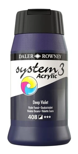 DALER ROWNEY SYSTEM 3 AKRYLFÄRG 500ML, DEEP VIOLET 408