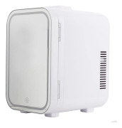 6L Kompakt Spegel Mini Kylskåp Ultratyst Energibesparande Stilfull Kosmetisk Mini Kyl med LED UK Plug