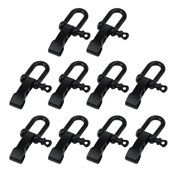 10 st Paracord Armband Schackelspänne, Bågankare Schackel Lås D Schackel Clip Justerbar för Överlevnad