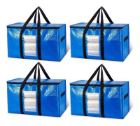 Flyttväskor Extra Stora Förvaringsväskor 4-pack, Klart Fönster & Förstärkta