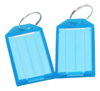 Flip-Top Genomskinliga Plastnyckelbrickor (50-pack) Blå