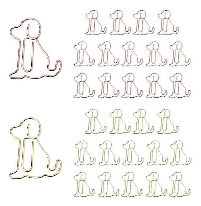 30 st Valpformade Gem, Roséguld och Gult Guld, Roliga Söta Gem Bokmärken Planerarklämmor för Roliga Kontorsmaterial Skolpresenter Bröllop D