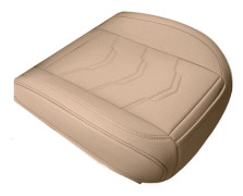 Andningsbar Perforerad PU Läder Bilsitsdyna - Full Wrap, Halkfri, Komfort för Alla Årstider Beige Beige